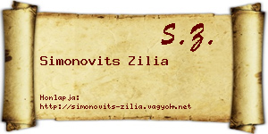 Simonovits Zilia névjegykártya