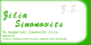 zilia simonovits business card